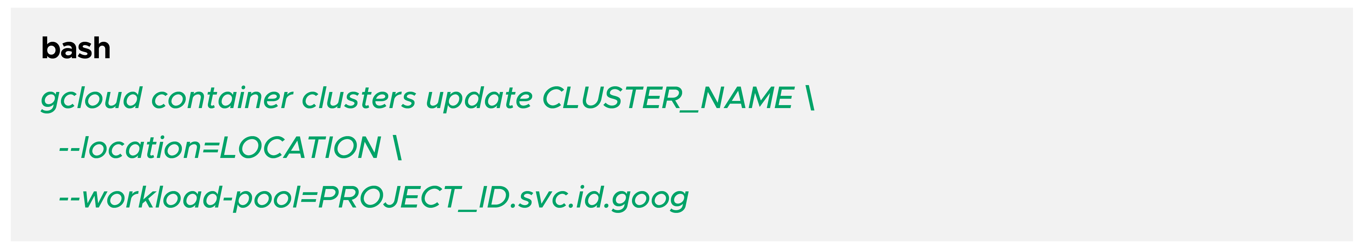 Enable at cluster level