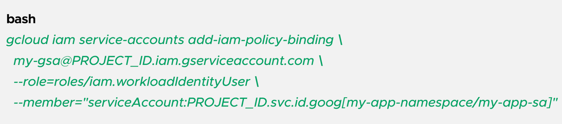 Allow the Kubernetes ServiceAccount to impersonate the IAM service account