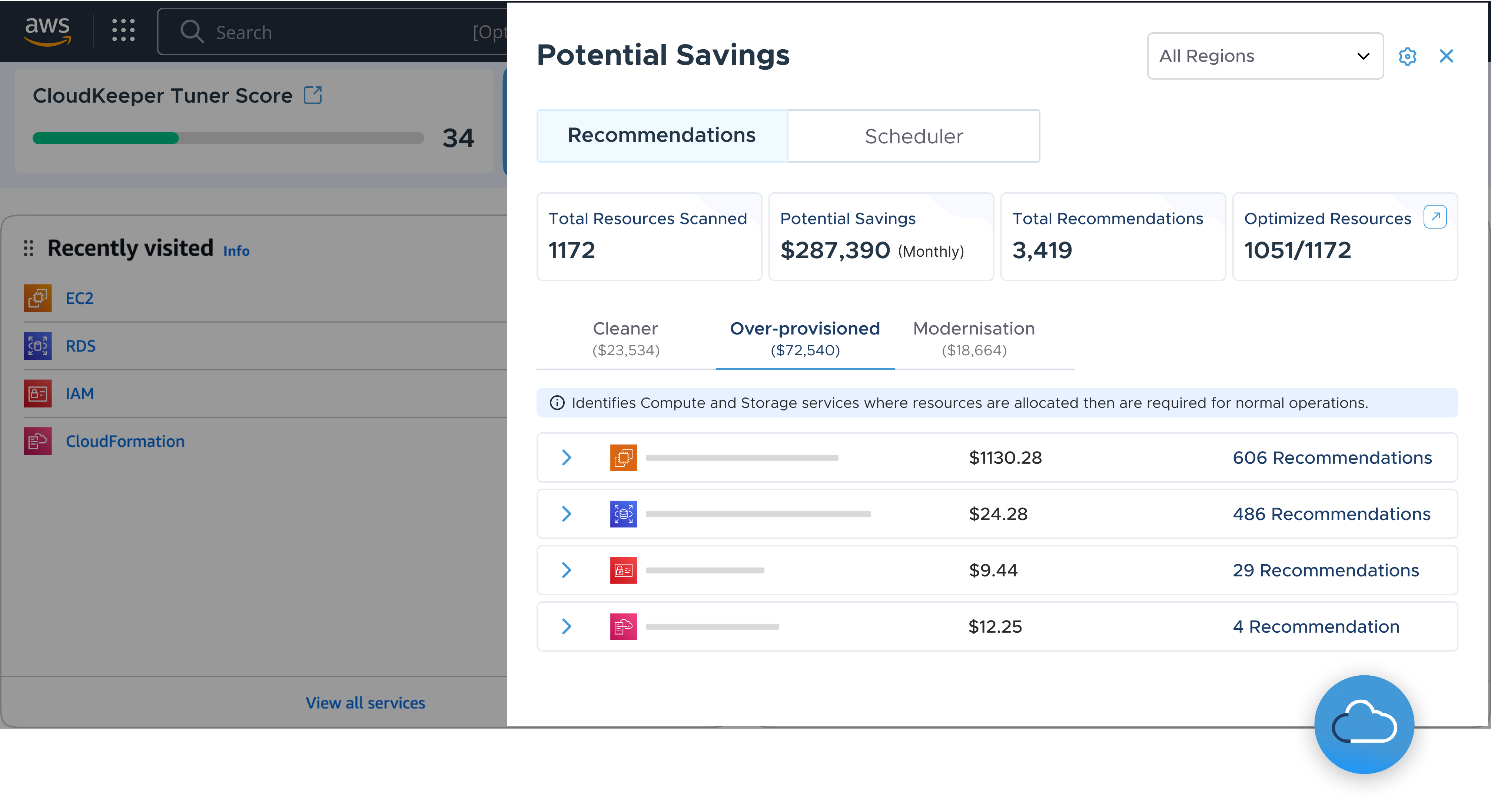 Seamless Integration with AWS Console via Browser Extension