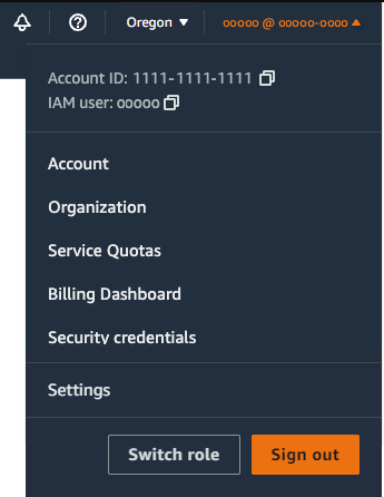 Account information AWS
