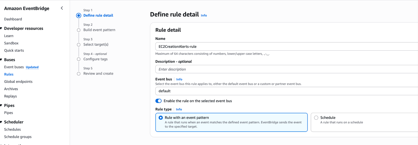 Define rule detail