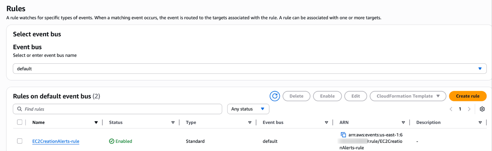 Review and create the rule