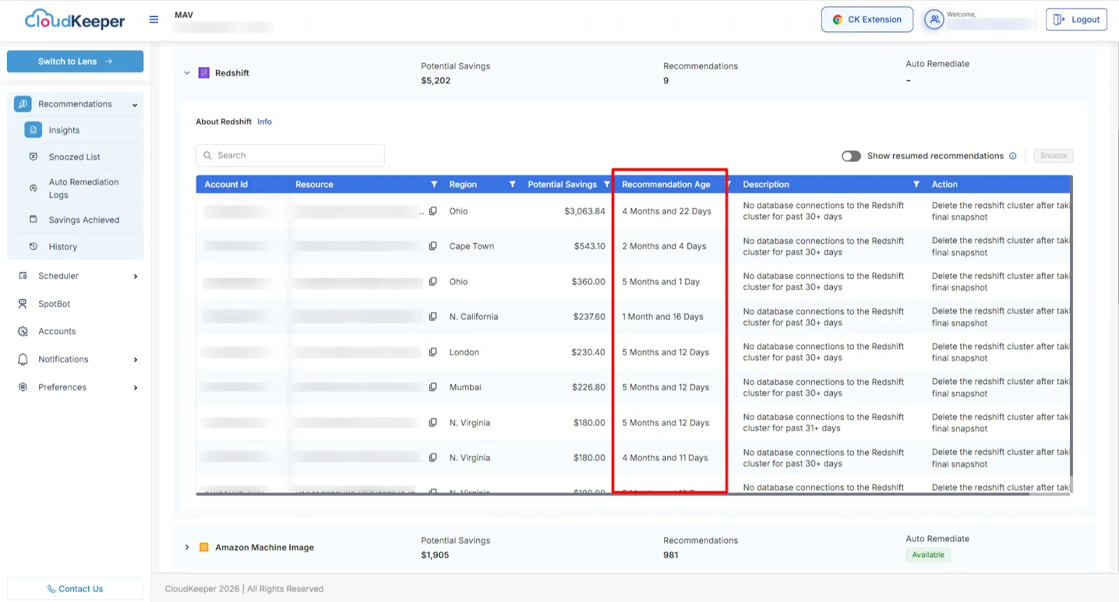 AWS & GCP - Recommendation Age