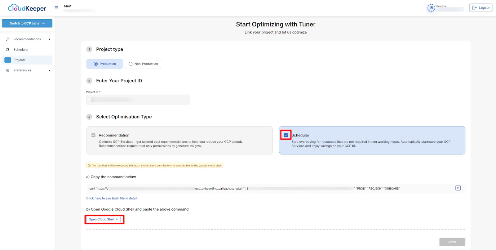 GCP | Account Onboarding to incorporate GCP Resource-Based Scheduling