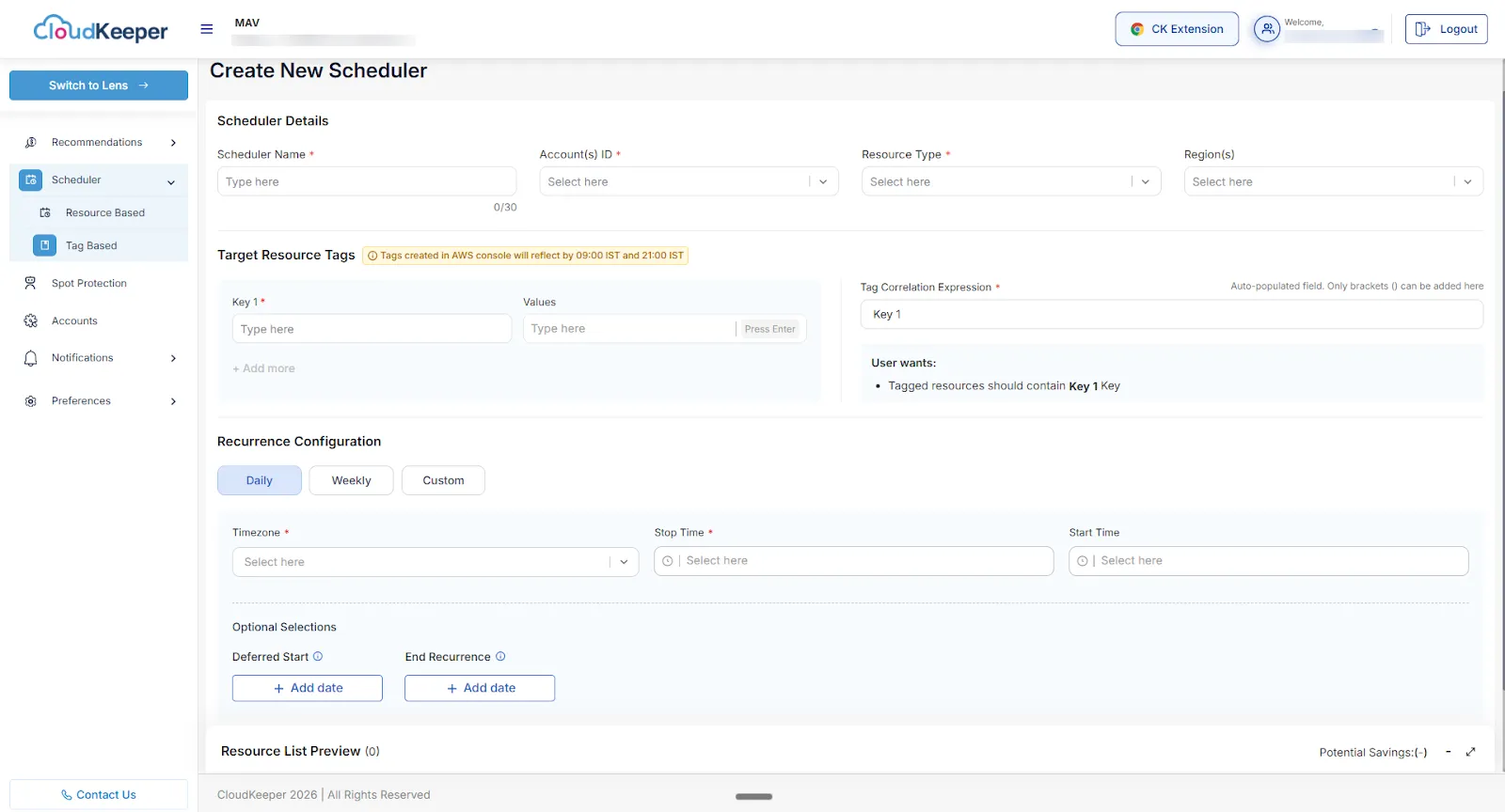 Tag Based Scheduler Enhancements